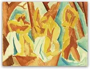 Yomcut Pablo Picasso Lithograph - Bathers In The Forest Poster Abstract Canvas Wall Art Famous Master Painting Reproductions Suitable for Room Living Office Deco Unframed(9×12in/23×30cm)