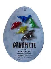 U Style Novelty Mini Erasers - Dino 6+