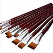 Two-color nylon hair flat peak oil brush 12 pcs sets of brushes art water-colour paint brush school educational supplies