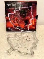 Park Avenue Christmas Tree Plate Crystal 7.5” New In Box