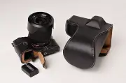 Genuine real Leather Full Camera Case bag cover for Sony A7 A7R A7S Bottom Open
