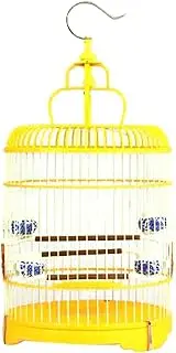 Bird Supplies Bird Cage Bath Cage Round Cage Ornamental Bird Cage Plastic Bird Cage Accessories Yellow Bird Small Bird Cage Bird Playground(D)