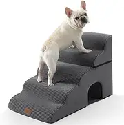 COZY KISS Wide Dog Stairs for High Beds with Tunnel, Foam Detachable Dog Step for Small Dog, Puppy or Cats, Medium/Large Pet Ramp for Bed or Car, 33x19.7x22.4 inch, 5 Tiers, Dark Grey