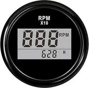 ZFGVGNMTYA RPM Boat Tachometer 6000 8000 Car Marine Tacho Meter Gauge with Hourmeter for Diesel Gasoline Engine 12V/24V Car Tachometer(AS)