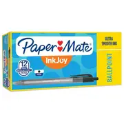 Papermate InkJoy 100RT Retract BallPoint 1.00mm Medium Pen [Black] (12-Pieces)