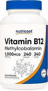 Nutricost Vitamin B12 (Methylcobalamin) 1000mcg, 240 Capsules - Vegetarian, Non-GMO & Gluten Free B12 Supplement