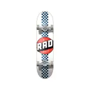 RAD Complete Progressive 7.75" x 31" Skateboard - Checker Stripe White & Navy 7.75
