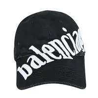 在飛比找momo購物網優惠-【Balenciaga 巴黎世家】經典刺繡標誌棒球帽(黑x白