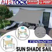 420D Heavy Duty Waterproof Sun Shade Sail Square Rectangle Triangle 98% UV Block