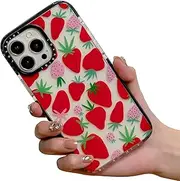 [LOLAGIGI] for iPhone 14 Pro Case for Women, Cute Strawberry Print Girly Design Kawaii Fruit Cartoon Pattern for Girls Teens Soft Clear TPU Case Cover for iPhone 14 Pro (6.1")