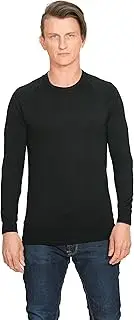 Brass Monkeys - 100% Pure Merino Wool - Long Sleeve Base Layer - New Zealand Made - Warm Mens Thermal Top - Perfect for Outdoor Sports - Black