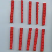 LEGO x 10 Red Plate 1 x 8 3460