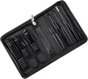 PAMINGONO Ergonomic Nail Care Kit 9pc Set Clipper Scissor File Portable Bag for Fingernails Toenails Tool
