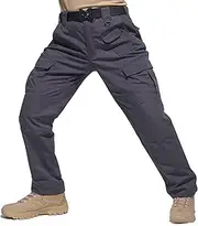 [HISEA] Men's Tactical Pants Ripstop Cargo Pants Relaxed Fit Outdoor Lightweight Work Hiking Pants with 9 Pockets