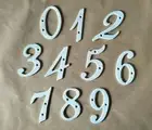 White Italic Cast Iron House Numbers Metal Fence / Letter Box Number