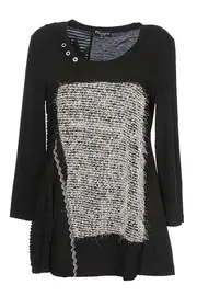 Multi Textured L/S Top--THR-3791