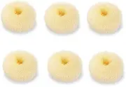 Extra Small Hair Bun Maker for Kids, 6 PCS Chignon Hair Donut Sock Bun Form for Girls, Mini Hair Doughnut Shaper for Short and Thin Hair (Small Size 2.4 Inch, Beige)