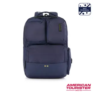 AT美國旅行者AMERICAN TOURISTER 筆電後背包/電腦包/雙肩包14吋Zork 2.0輕量減壓抗菌_黑/藍