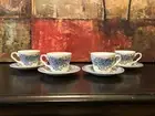 4 English Ironstone Tableware (EIT) Kew Gardens Cobalt Blue Floral Coffee Cups