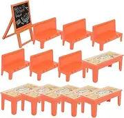 13pcs Mini Classroom Scene Adornment Wooden Mini Desk Chair Set Blackboard for Miniature Landscape
