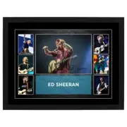 ED SHEERAN SIGNED FRAMED POSTER PHOTO COLLAGE MENDES SWIFT MUSIC MEMORABILIA
