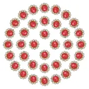 12mm Sunflower Pearl Sew on Rhinestones 200 Pcs for Bedazzling Red
