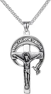 [TYMONT] Jesus Cross Titanium Steel Necklace Personality Versatile Street Cross Holy Please Descend Letter Flying Eagle Pendant