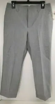 Jaclyn Smith Grey, White Tiny Plaid Stretch Slacks. Size 6