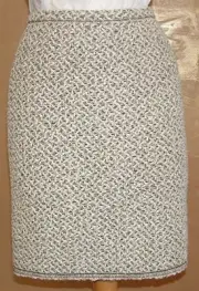 ESCADA MELANGE KNITTED BEIGE SKIRT 40 $500 LUX!!!