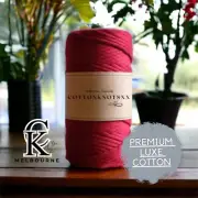 3MM 1ply PREMIUM LUXE macrame string CHERRY-RED 100m Cotton Single Strand Cord