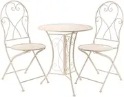Conjunto De Mesa Y Dos Sillas De Forja Blanco_AlexandraHouse