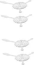 Amosfun 2sets Multipurpose Absinthe Spoon Stainless Steel Mesh Dripper Bar Tool Absinthe Strainer Silverware Wormwood Stirrer Elegant 2pcs*2