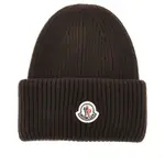[MONCLER] MONCLER Wool and cashmere tricot beanie hat Man One Size One Size Brown