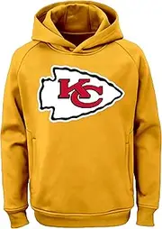 Outerstuff NFL Kansas City Chiefs Yellow Kids Youth 8-20 Official Licensed Alternate Performance Primary Logo Pullover Hoodie