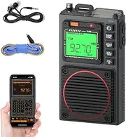 Raddy RF75A APP Control Shortwave Radio, Portable AM/FM/VHF/SW/WB Weather Radio, Pocket Radio Rechargeable w/ 9.85 Ft Wire Antenna