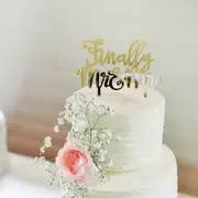 Gold Acrylic 'Finally Mr & Mr' Cake Topper