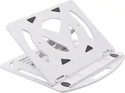 Tofficu 1Pc Laptop Stand Elevated Rack Ergonomic Design with Rotating Base for Improved Eye Level Reducing Neck and Back Compatible with Laptops Up to White