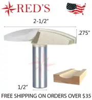Tideway Carbide PRO LC18264008 2-1/2" Cove Crown or Bowl 1/2" shank router bit