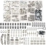 ZANZER 156 Pcs Hair Braid Accessories Set, Hair Jewelry Crystal Gemstone, Metal Hair Adornments, Silver Hair Rings, Hair Charms Braid, Hair Accessories for Unique and Stylish Hairdos (Silver)