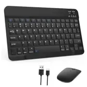 Bluetooth Keyboard & Mouse Combo, QWERTY Layout, 10 inch Ultra-Slim Wireless