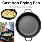 Non-coated Cast Iron Pan 22/25cm Pancake Pot Iron Wok Gas Induction Cooker