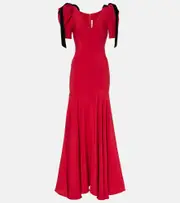 [Rodarte] Rodarte Bow-detail silk crêpe gown AU 10 red