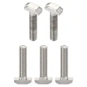 M8x35mm T-Slot Drop-In Stud Sliding Screw Bolt 5Pack T Shape Screws Silver