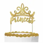 Disney Princess Once Upon A Time Gold Glitter Cake Topper
