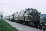 PRR E8A 5766 w Manhatten Limited andGolden Triangle at Chicago 5 x 7 Photo
