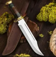 18'' Handmade Bowie Knife with Sheath Crocodile Dundee Knife, Best Gift