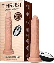 FemmeFunn Thruster Shaft Remote Controlled Vibrating Dildo - Nude