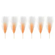 6 Pcs 17 Inch Faux Pampas Grass Artificial Boho Decor Gradient Orange