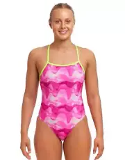 Funkita Pink Caps Tie Me Tight Swimsuit - Pink
