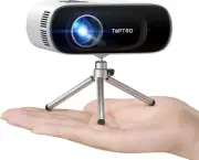 Mini Projector with Tripod【Auto Keystone】 Portable Projector 1080P Supported, TO